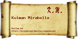 Kulman Mirabella névjegykártya